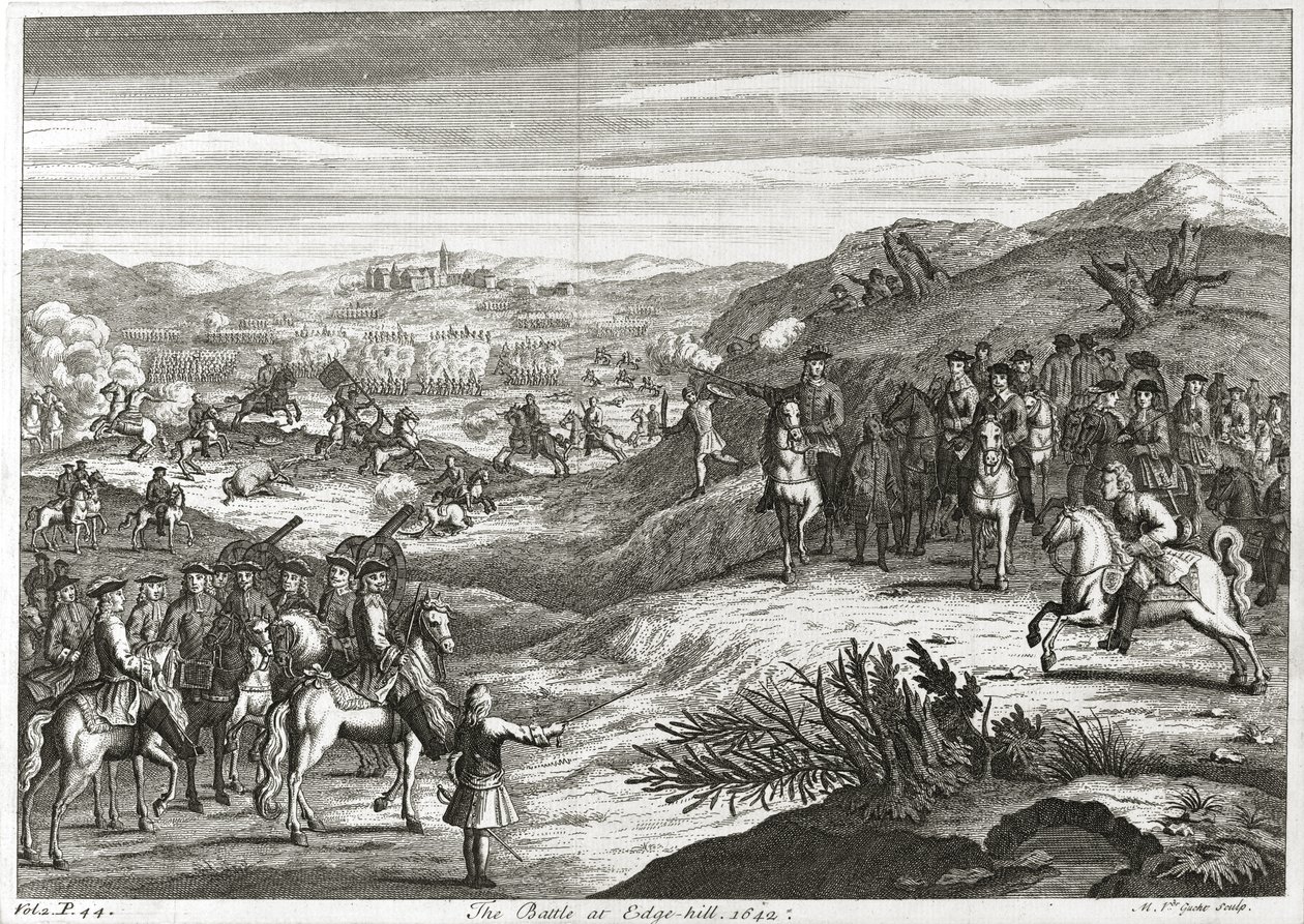 La battaglia di Edgehill nel 1642 da Michael van der Gucht