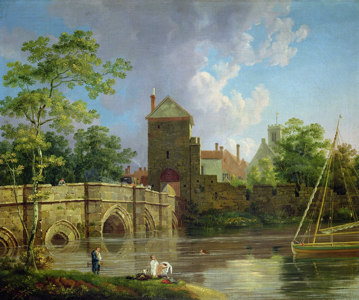 Layerthorpe Postern, York, 1769 circa (olio su tela) da Michael (1743-1801) Rooker