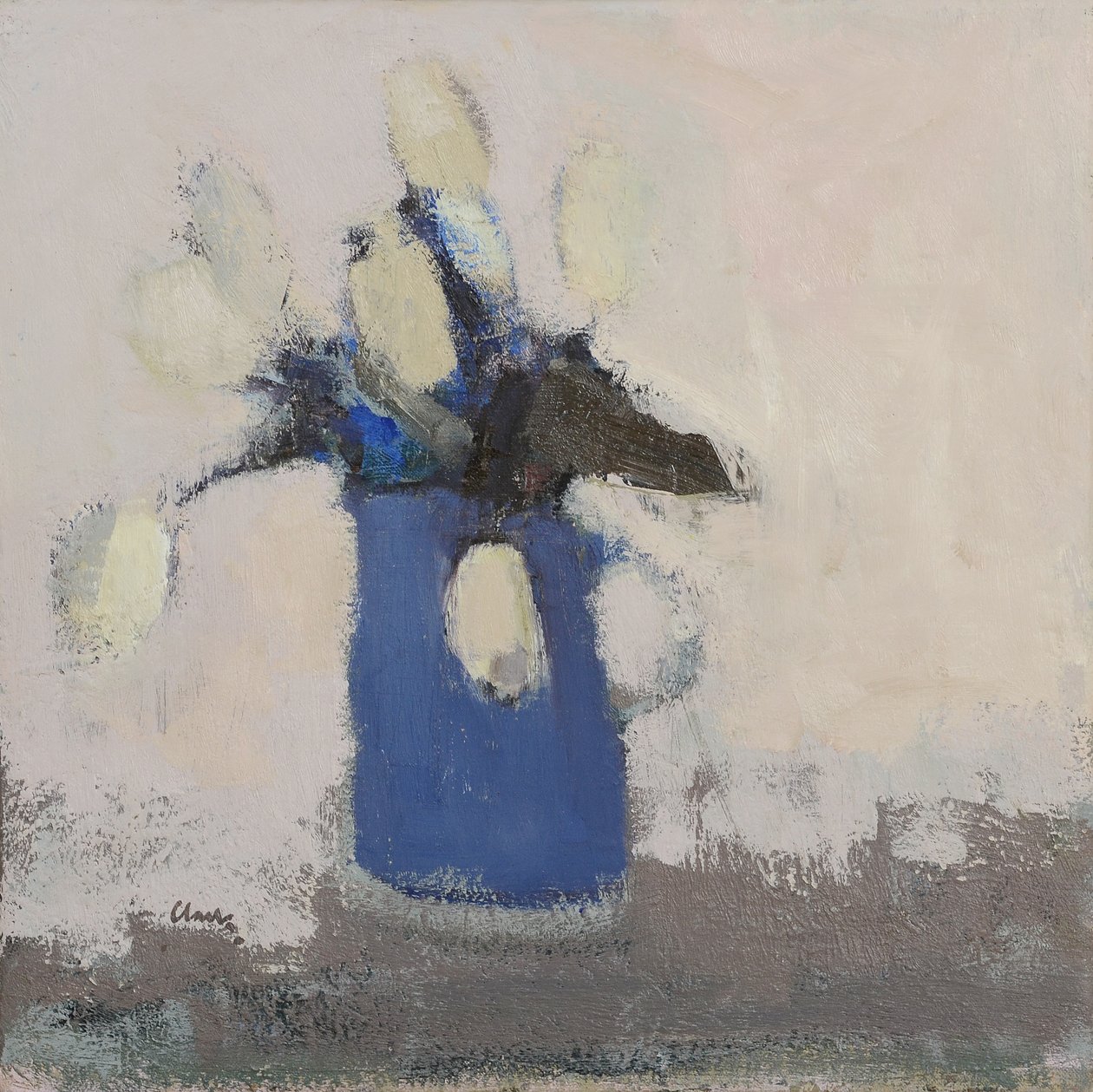Tulipani bianchi brocca blu, 2017 da Michael (BACS) Clark