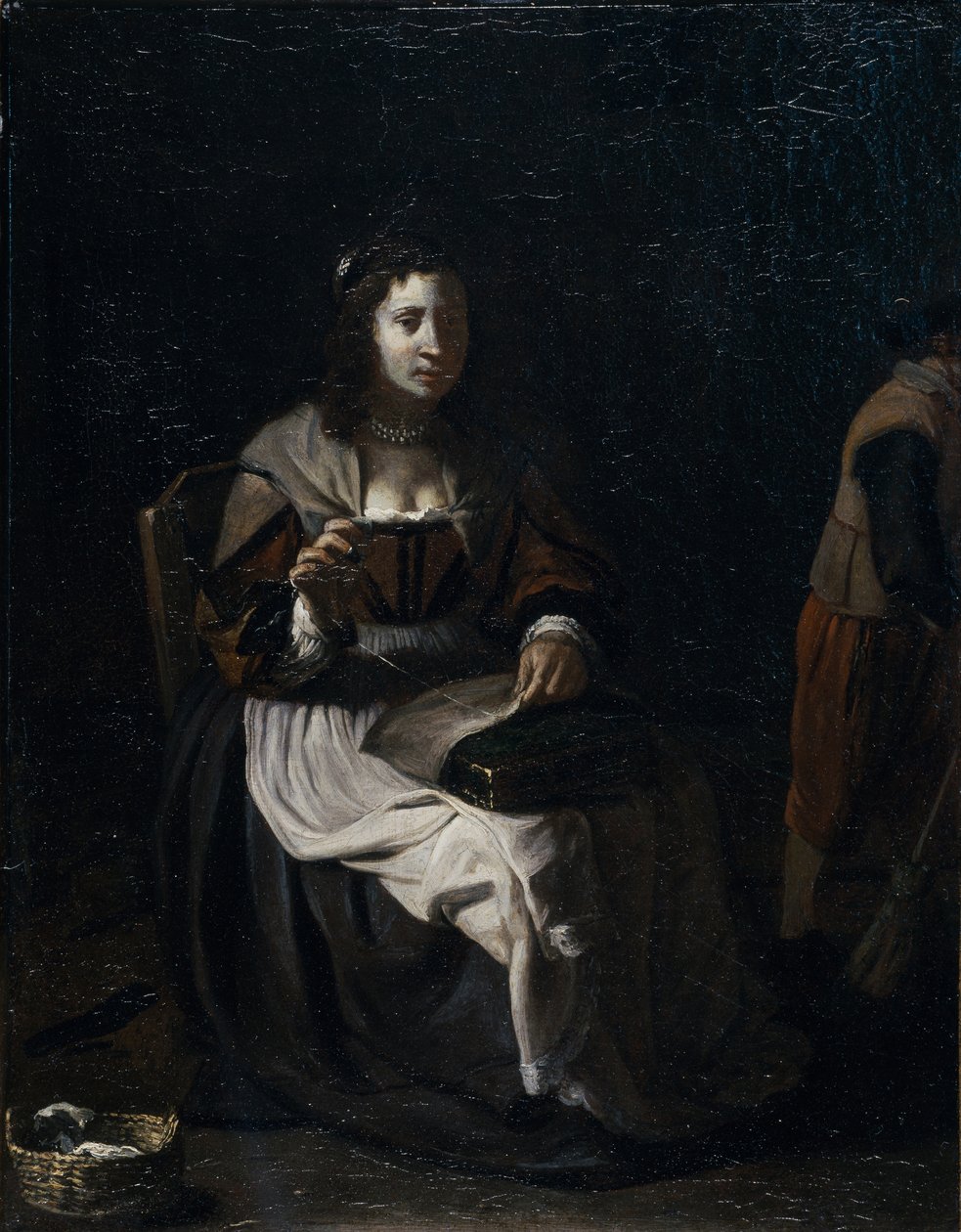 Una donna che cuce da Michael (attr. to) Sweerts