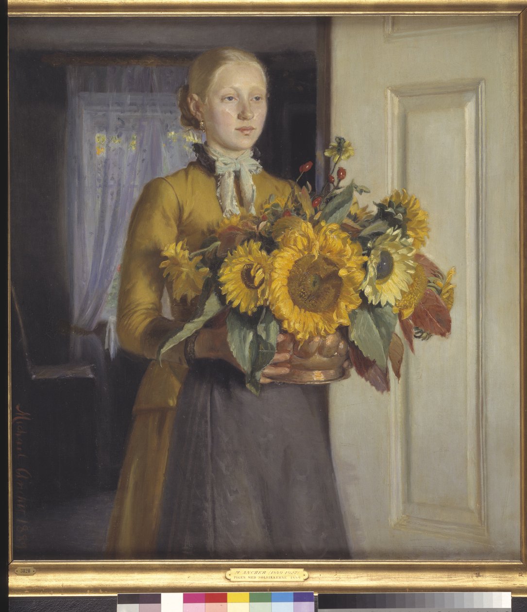 Una ragazza con girasoli da Michael Ancher
