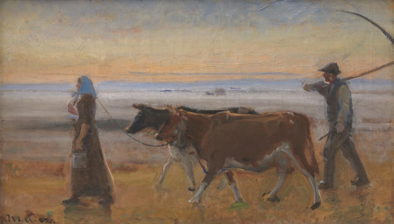 Mucche che attraversano la brughiera da Michael Ancher