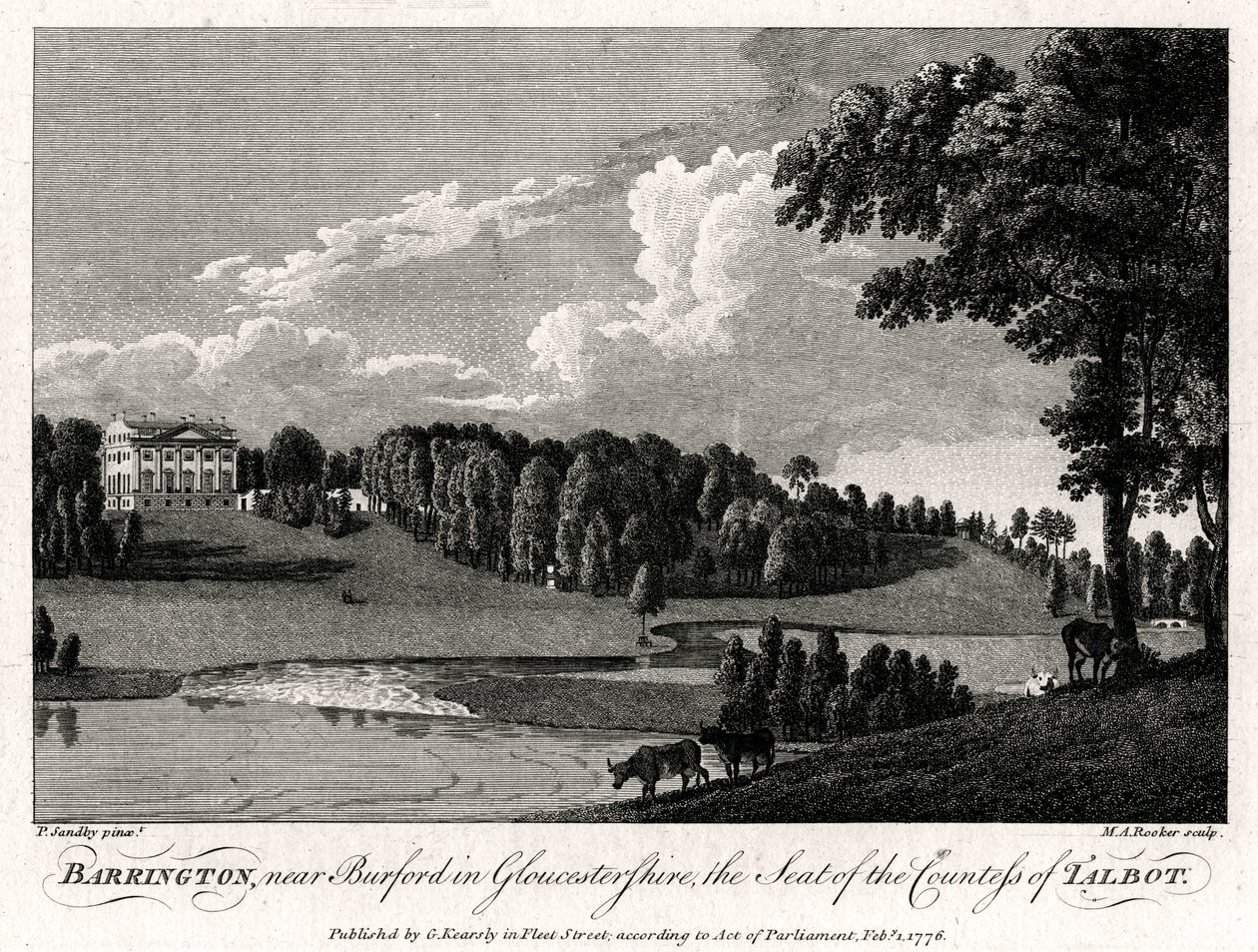 Barrington, vicino a Burford nel Gloucestershire, la Residenza della Contessa di Talbot da Michael Angelo Rooker