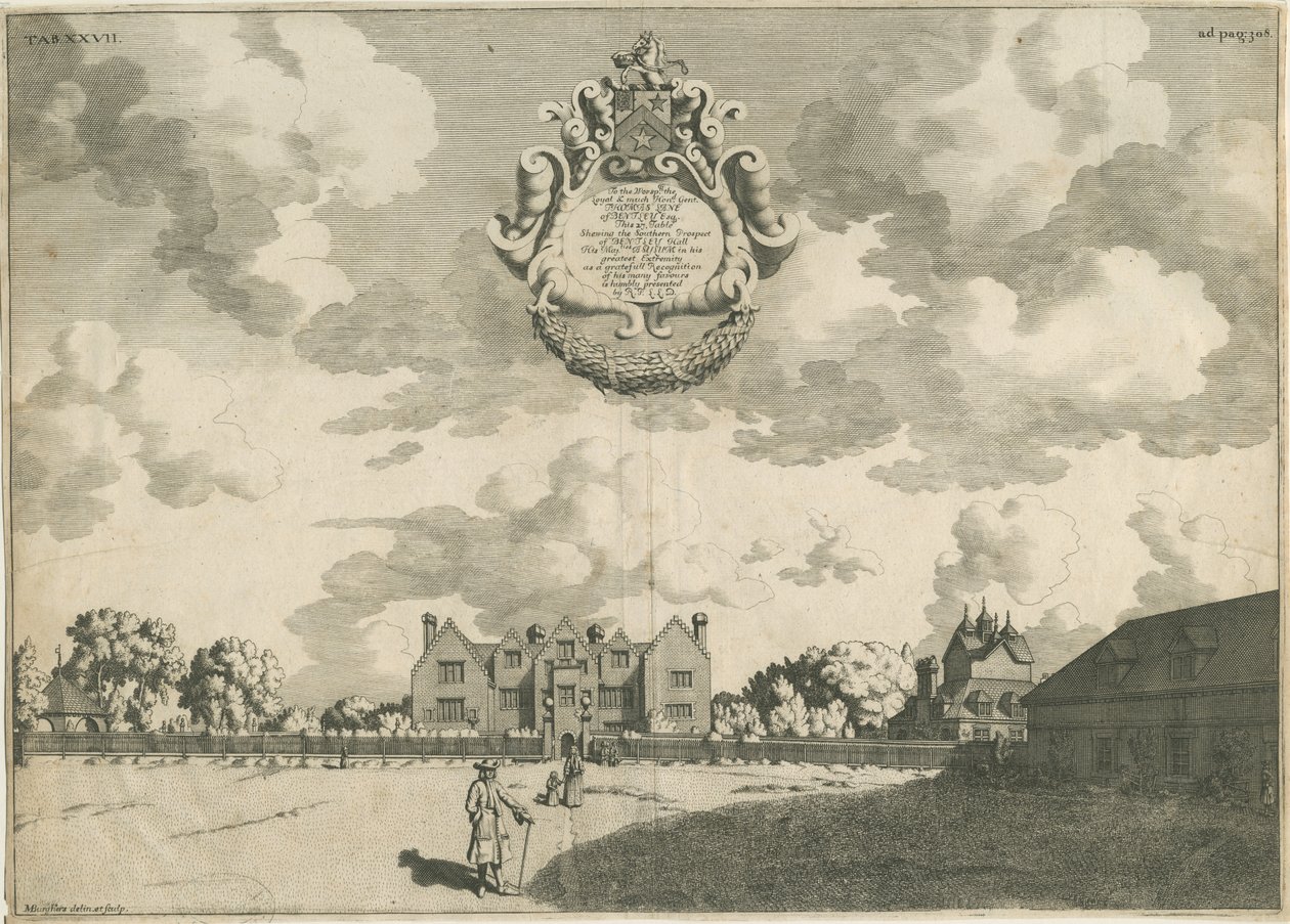 Bentley Hall (incisione su rame) da Michael Burghers
