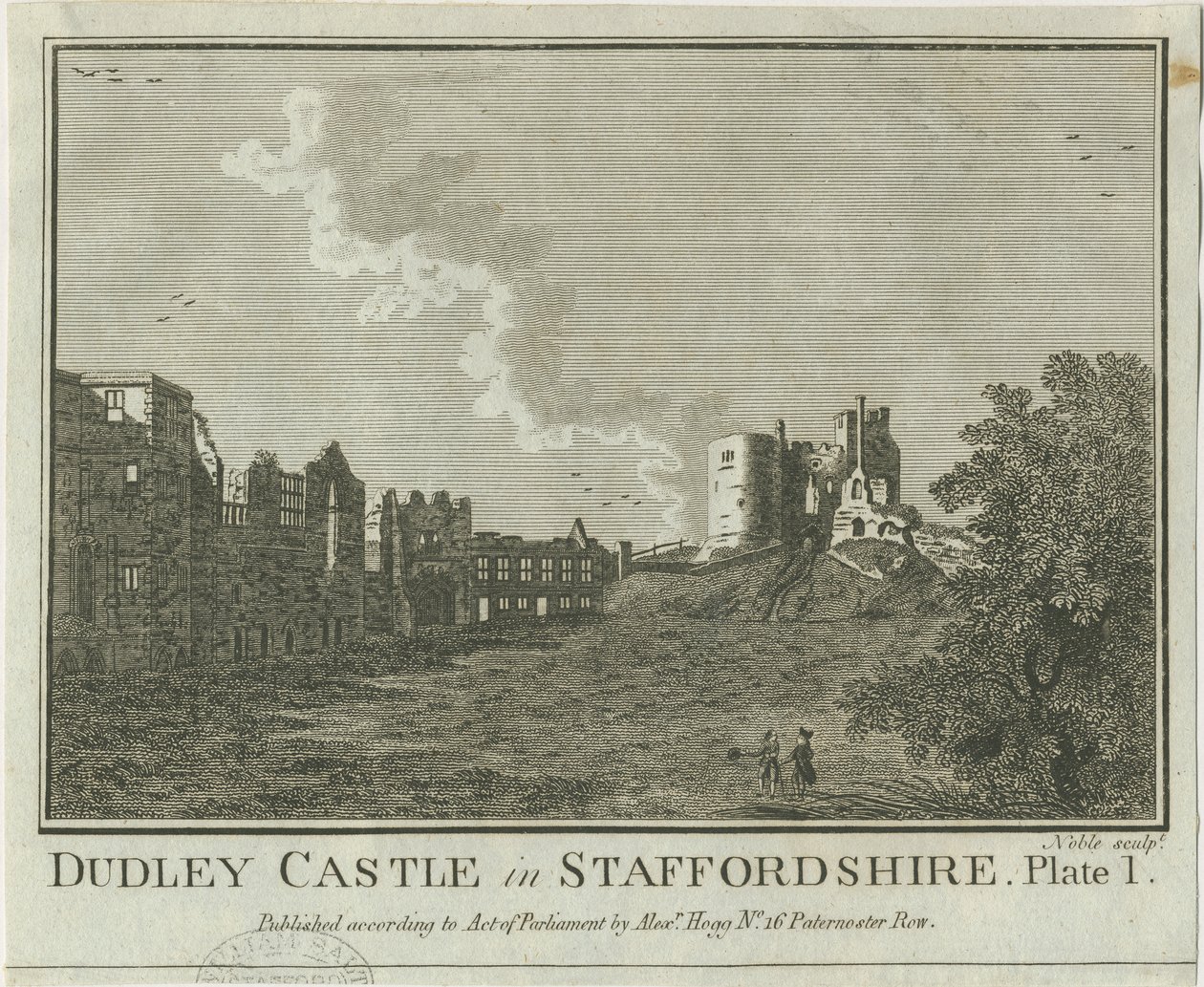 Castello di Dudley: incisione su rame, nd [1653-1686] da Michael Burghers