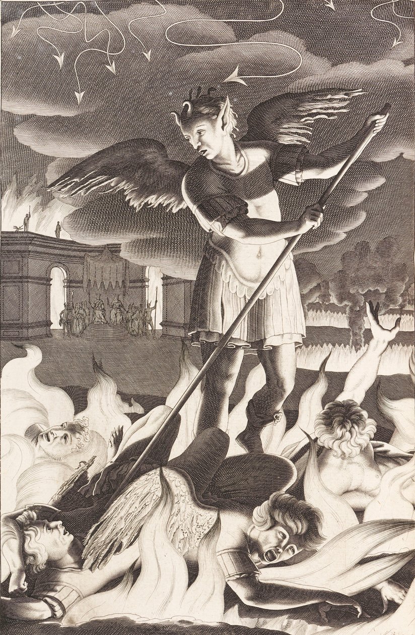 Illustrazione per il Paradiso Perduto di John Milton, 1688 da Michael Burghers
