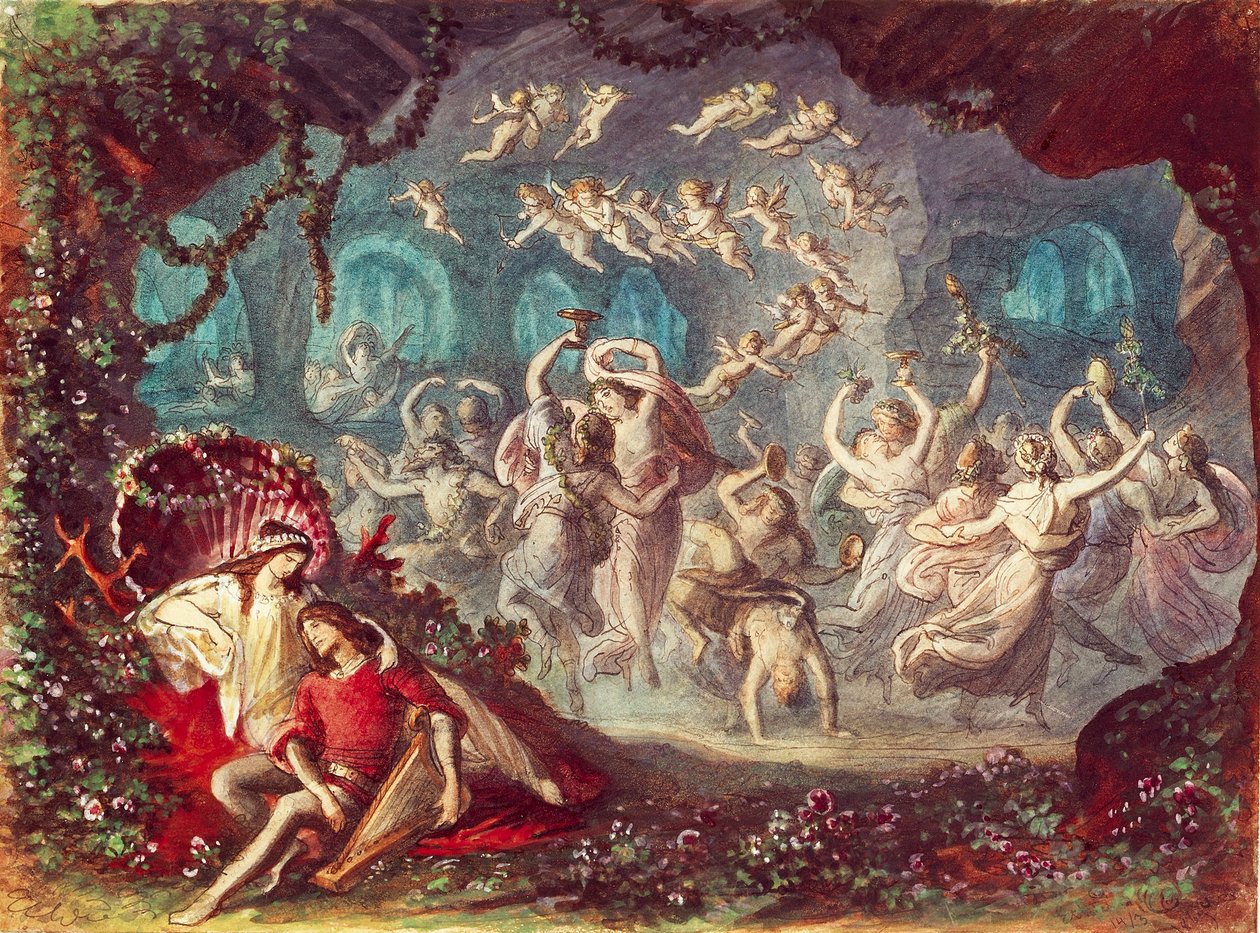 Scenografia per Tannhäuser di Richard Wagner al Teatro Nazionale di Monaco da Michael Echter