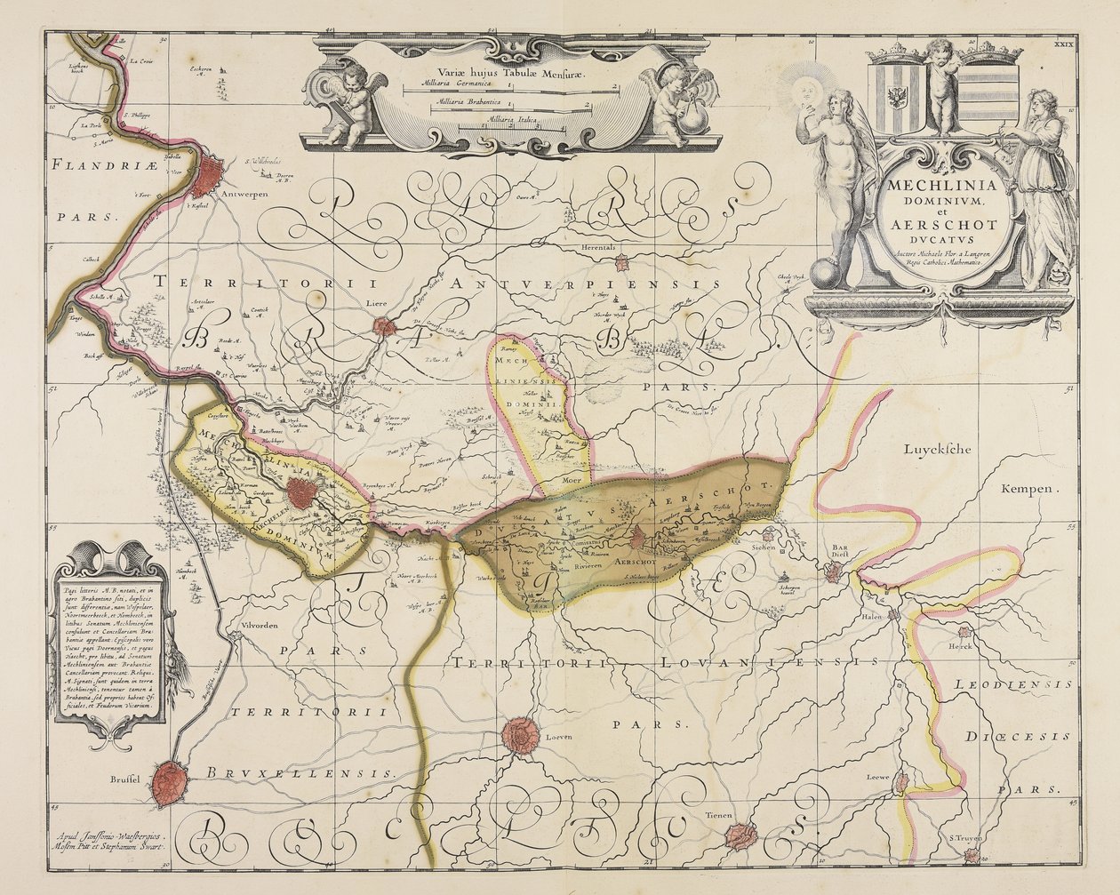 Mechlinia dominium et Aerschot ducatus / auctore Michaele Flor. a Langren ... da Michael Floris van Langren