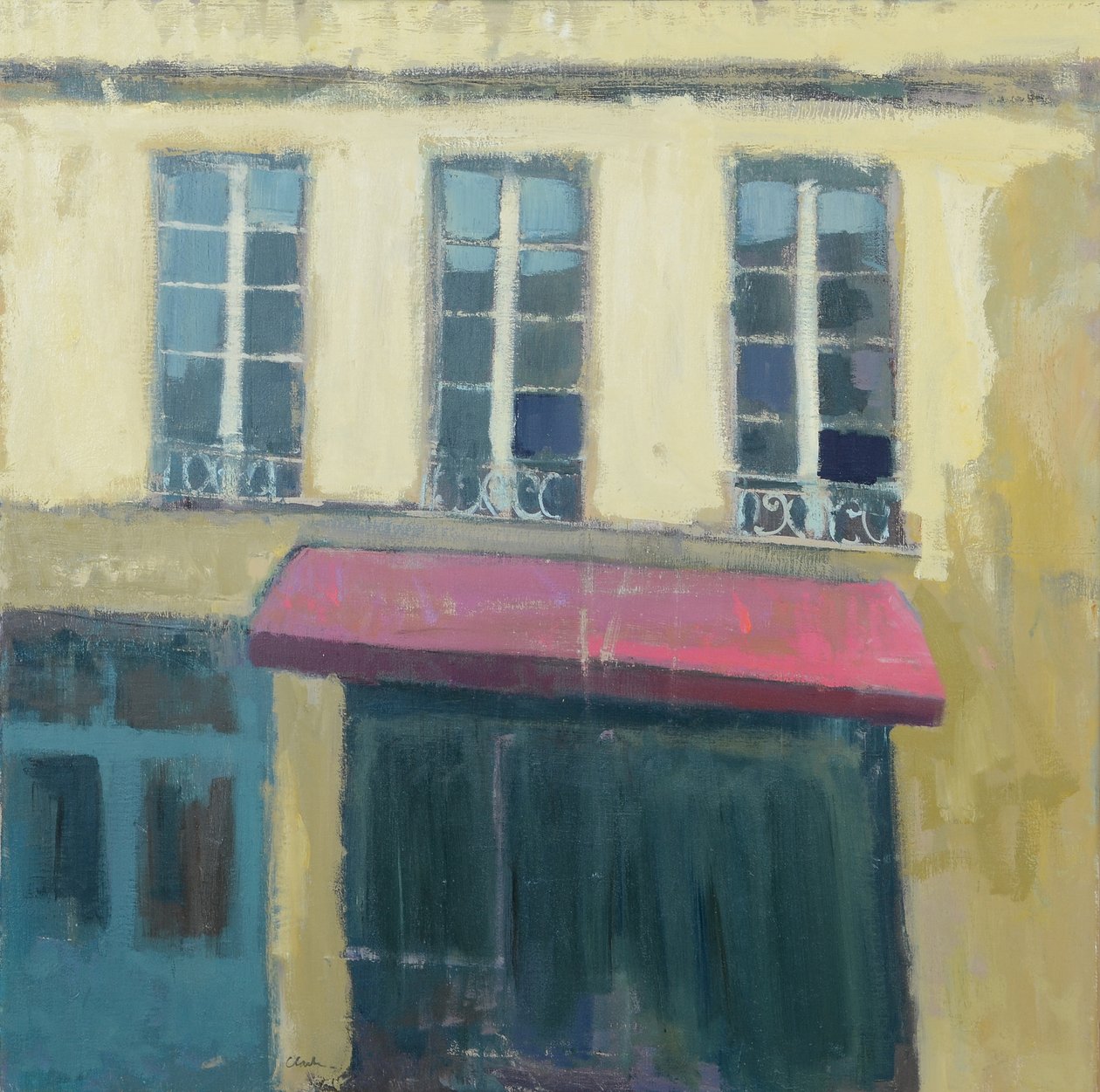 Café South West France, 2017 (olio su lino) da Michael G. Clark