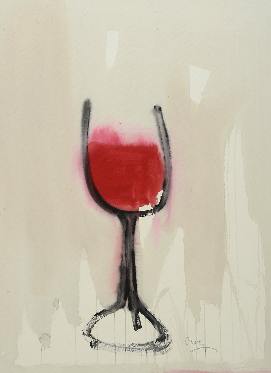 Claret, 2016 (acquerello su carta) da Michael G. Clark