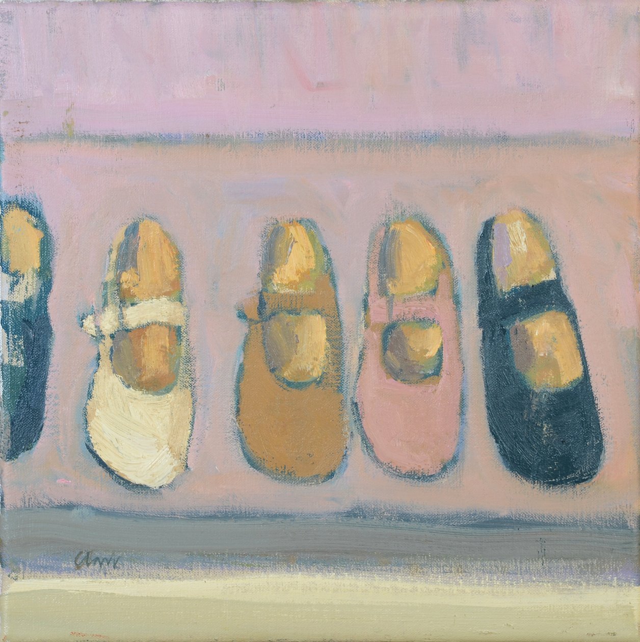 Scarpe da ragazza, 2017 (olio su lino) da Michael G. Clark