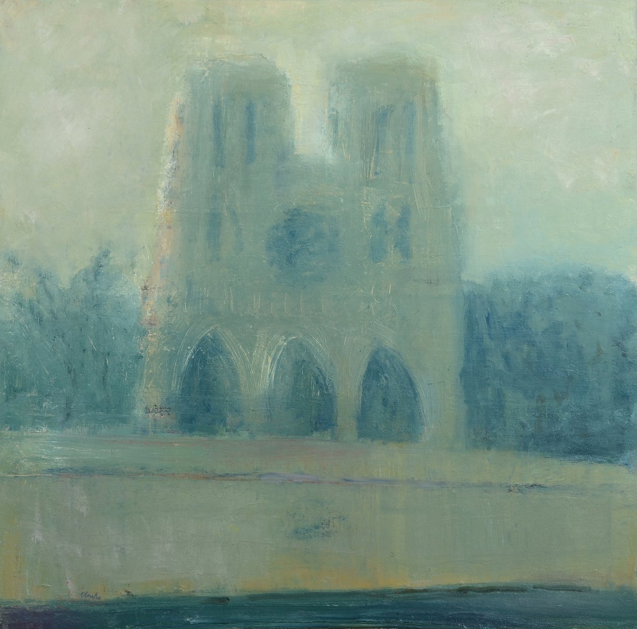 Notre Dame, Parigi, 2016 (olio su lino) da Michael G. Clark
