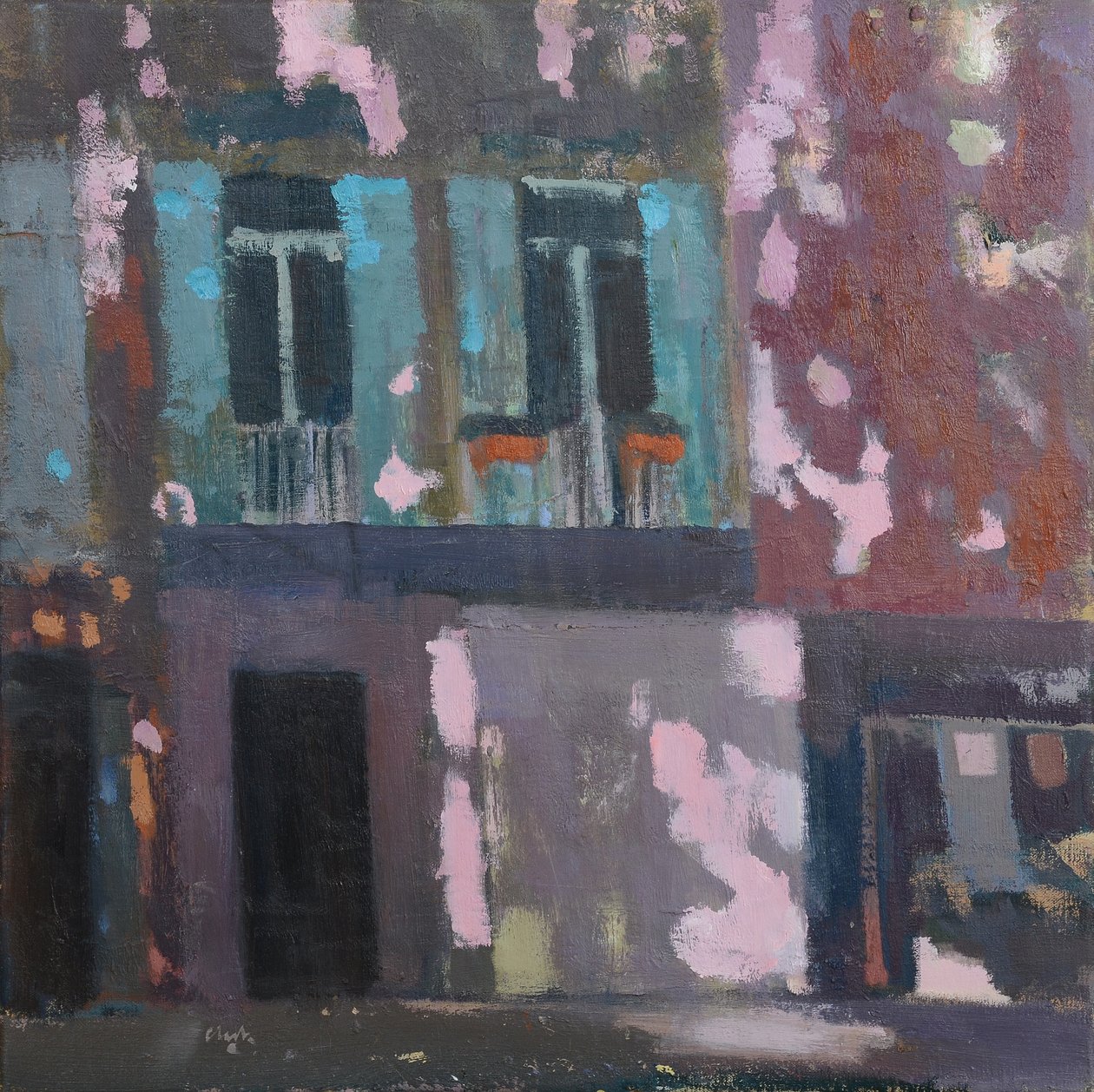 Ombre su un muro, Provenza, 2015 (olio su lino) da Michael G. Clark