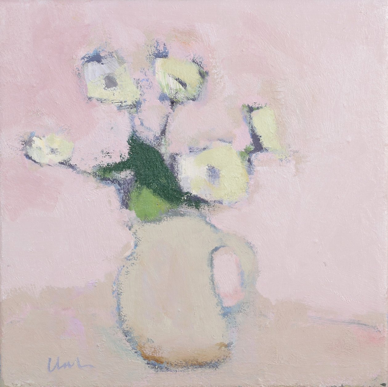 Anemoni bianchi, 2016 (olio su lino) da Michael G. Clark