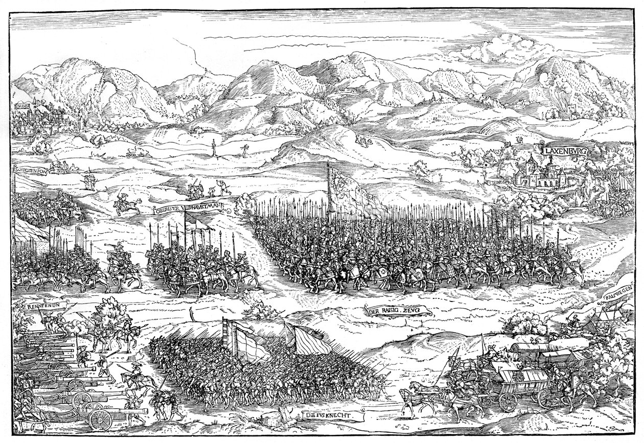 Mercenari tedeschi in marcia da Michael Ostendorfer