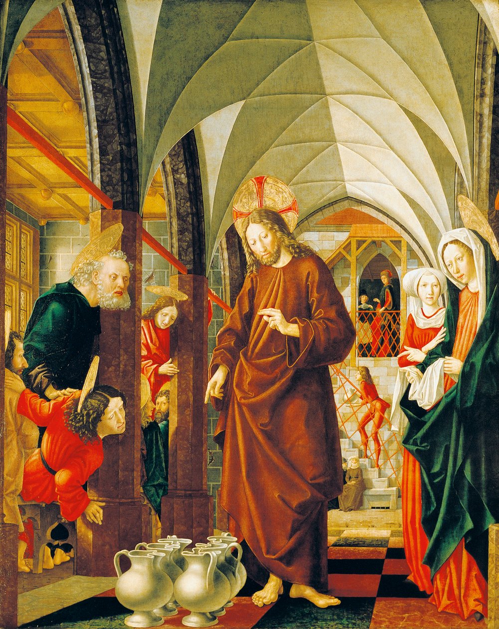 Nozze di Cana (pannello dalle Storie di Cristo, Altare di San Wolfgang) da Michael Pacher