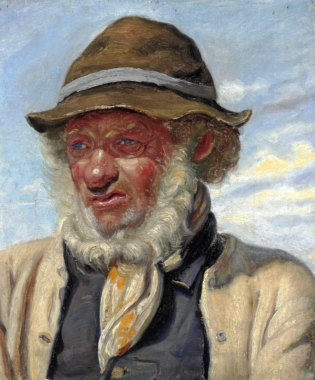 Un pescatore di Skagen con la barba folta. da Michael Peter Ancher