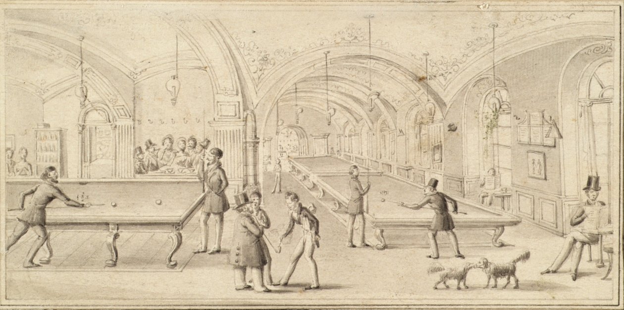 La sala da biliardo del "Caffè Viennese" all