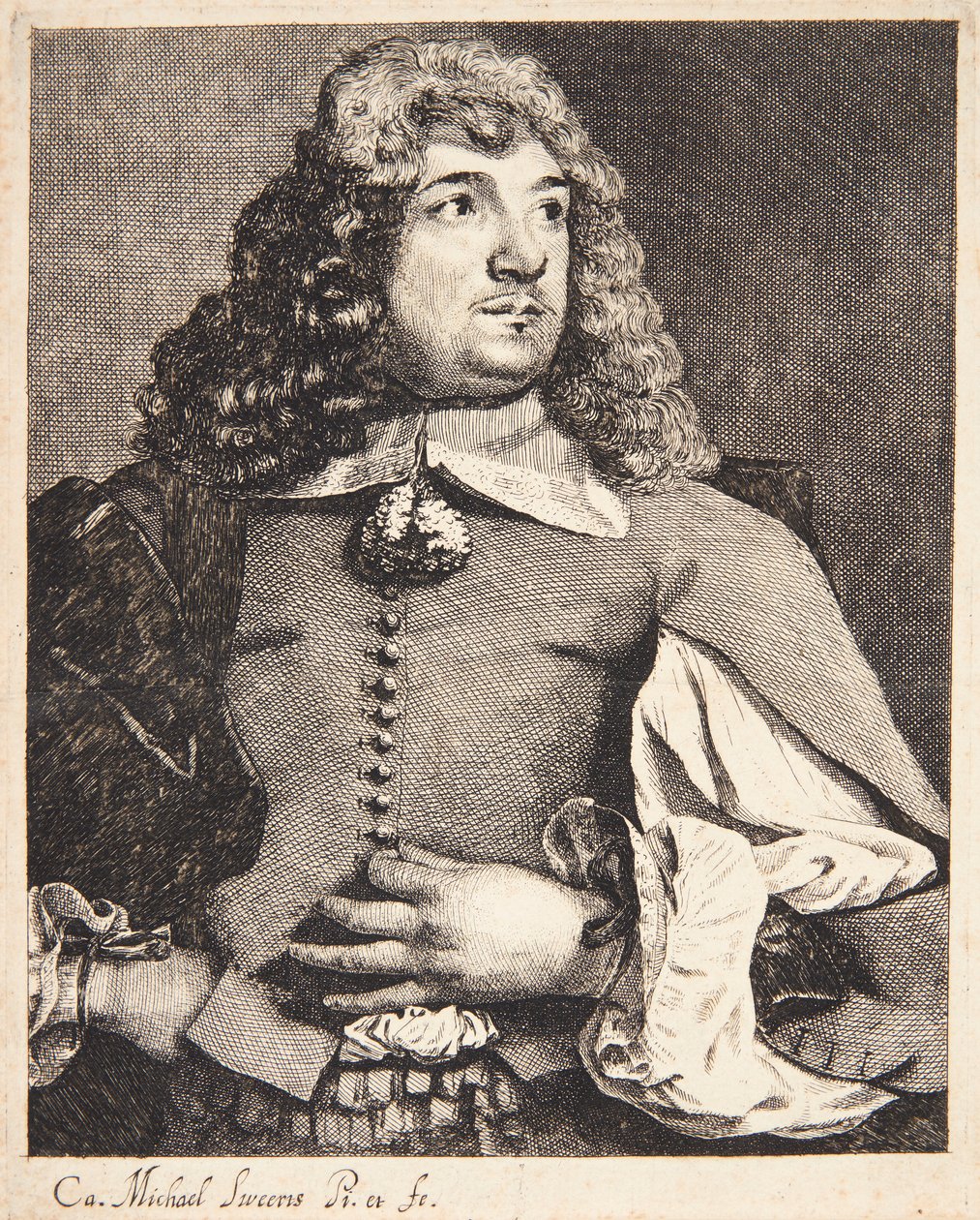 Ritratto di uomo in piedi da Michael Sweerts