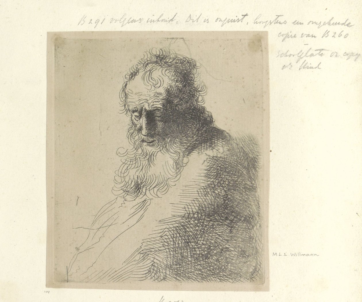 Busto di un vecchio con barba da Michael Willmann (attributed to)