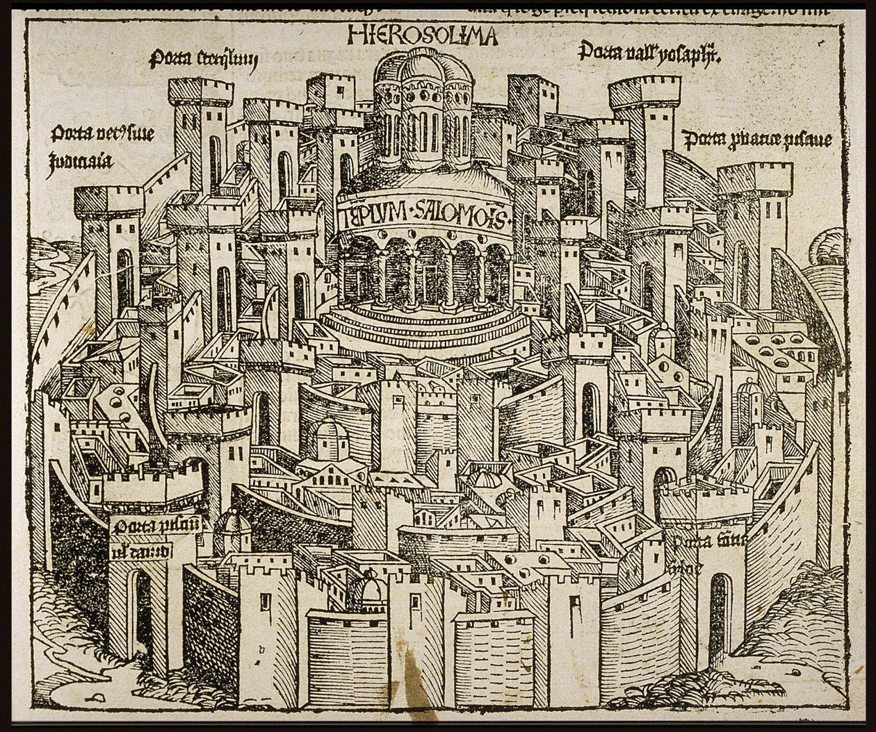 Gerusalemme dalla Cronaca del Mondo di Schedel, ca 1493 da Michael Wolgemut