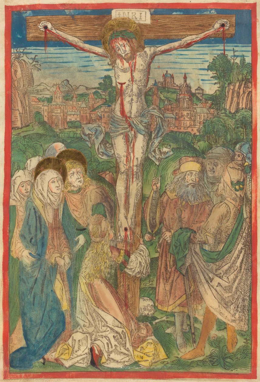 Die Kreuzigung mit der heiligen Maria Magdalena da Michael Wolgemut