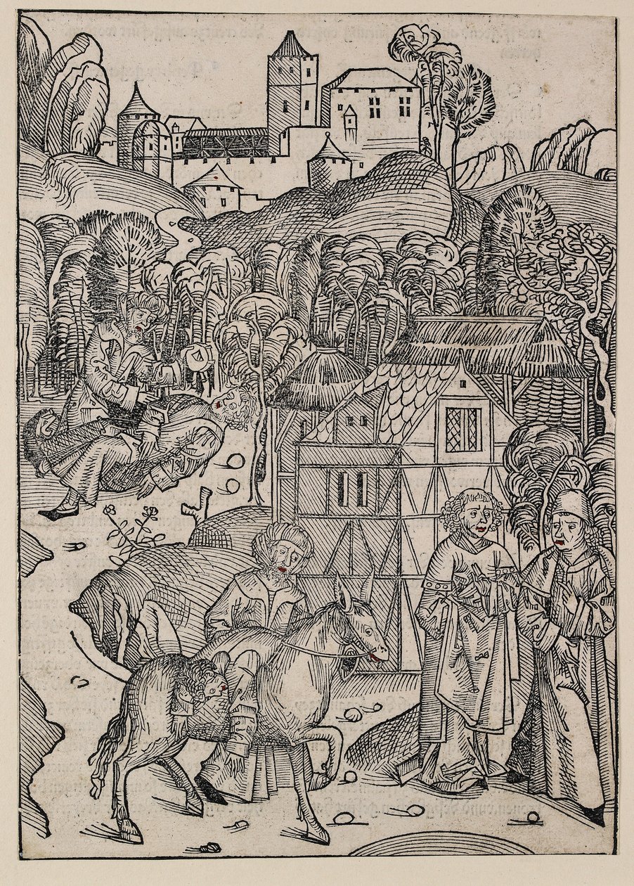 La seconda parte della parabola del buon samaritano, c1491 da Michael Wolgemut