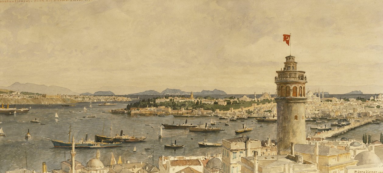 Una vista di Costantinopoli dal Marmarameer da Michael Zeno Diemer