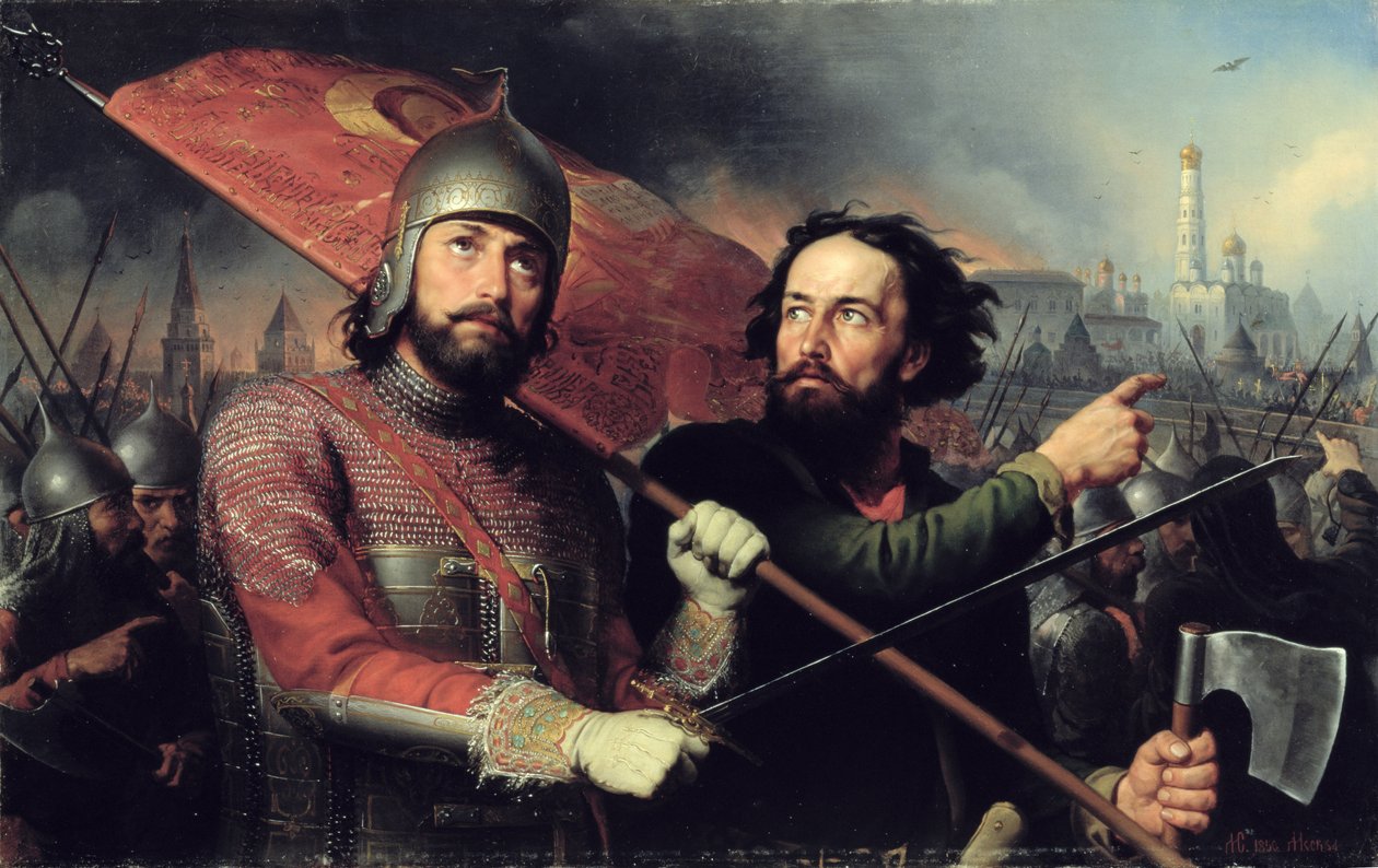 La rivolta nazionale di Kuzma Minin e del conte Dmitry Pozharsky, 1850 da Michail Ivanovich Skotti