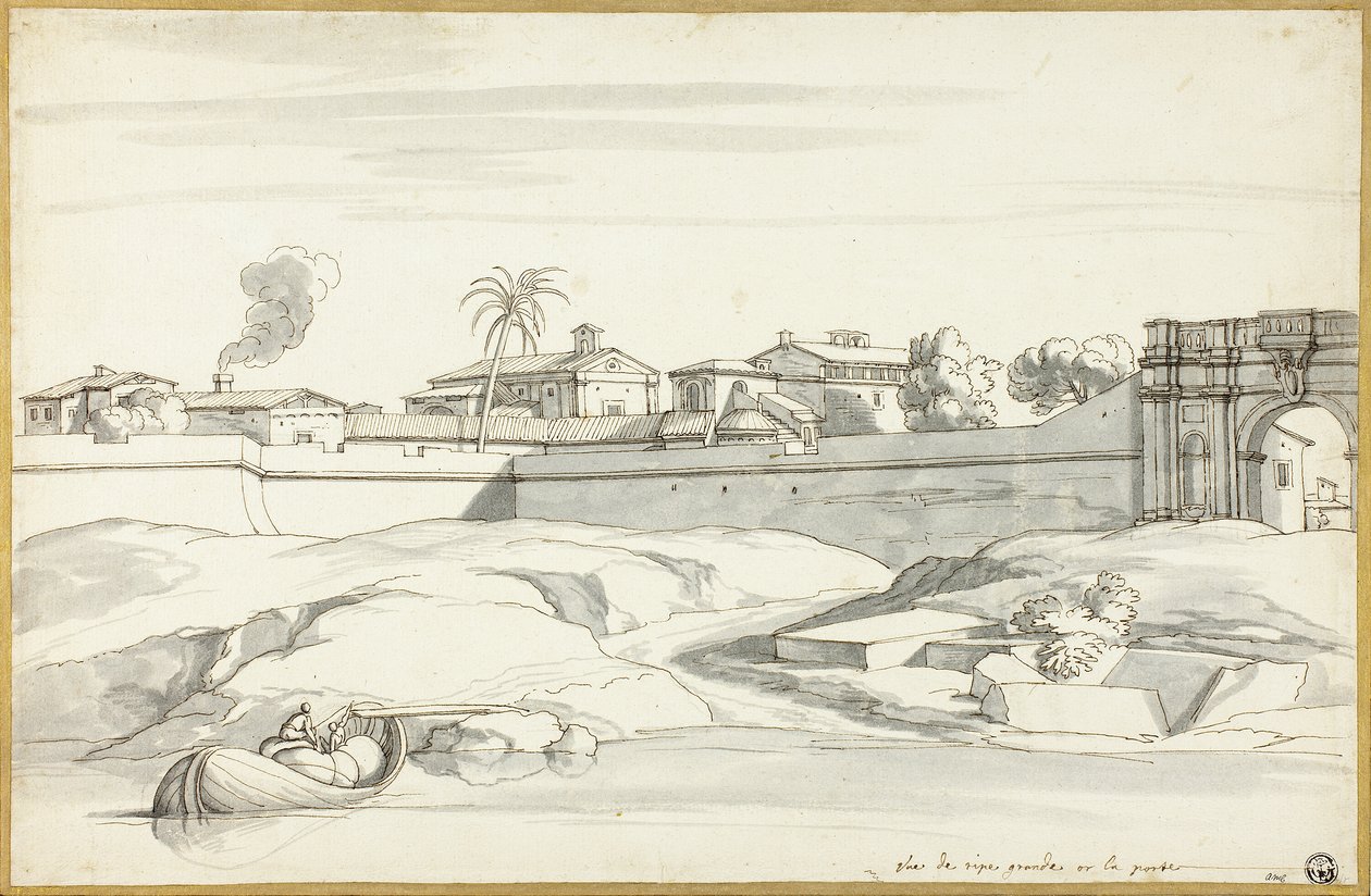 Paesaggio lungo un fiume da Michel Ange Houasse
