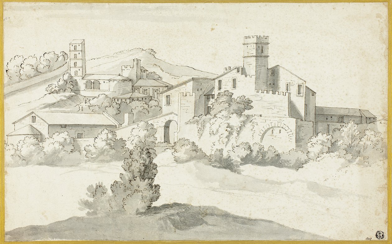Paesaggio con antico castello da Michel Ange Houasse