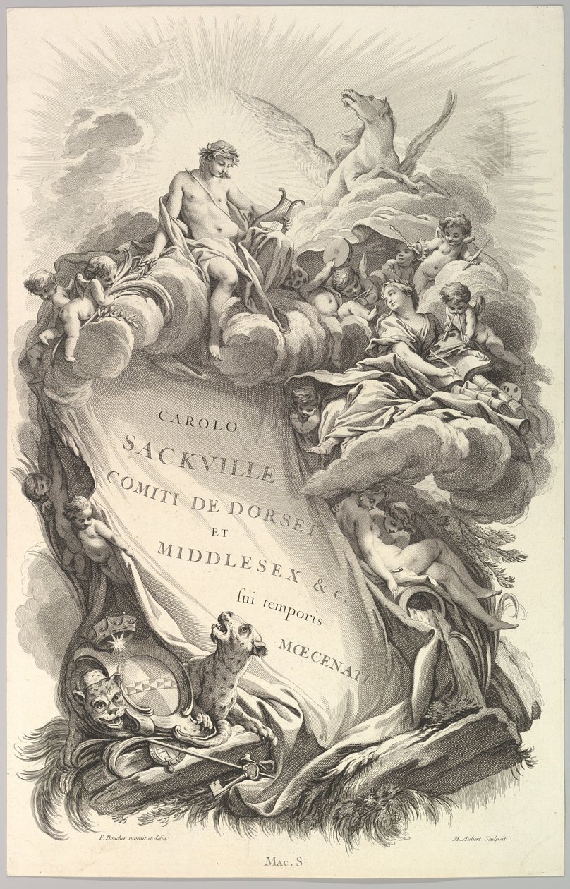 Frontespizio per il Tombeau di Charles Sackville, conte di Dorset da Michel Aubert