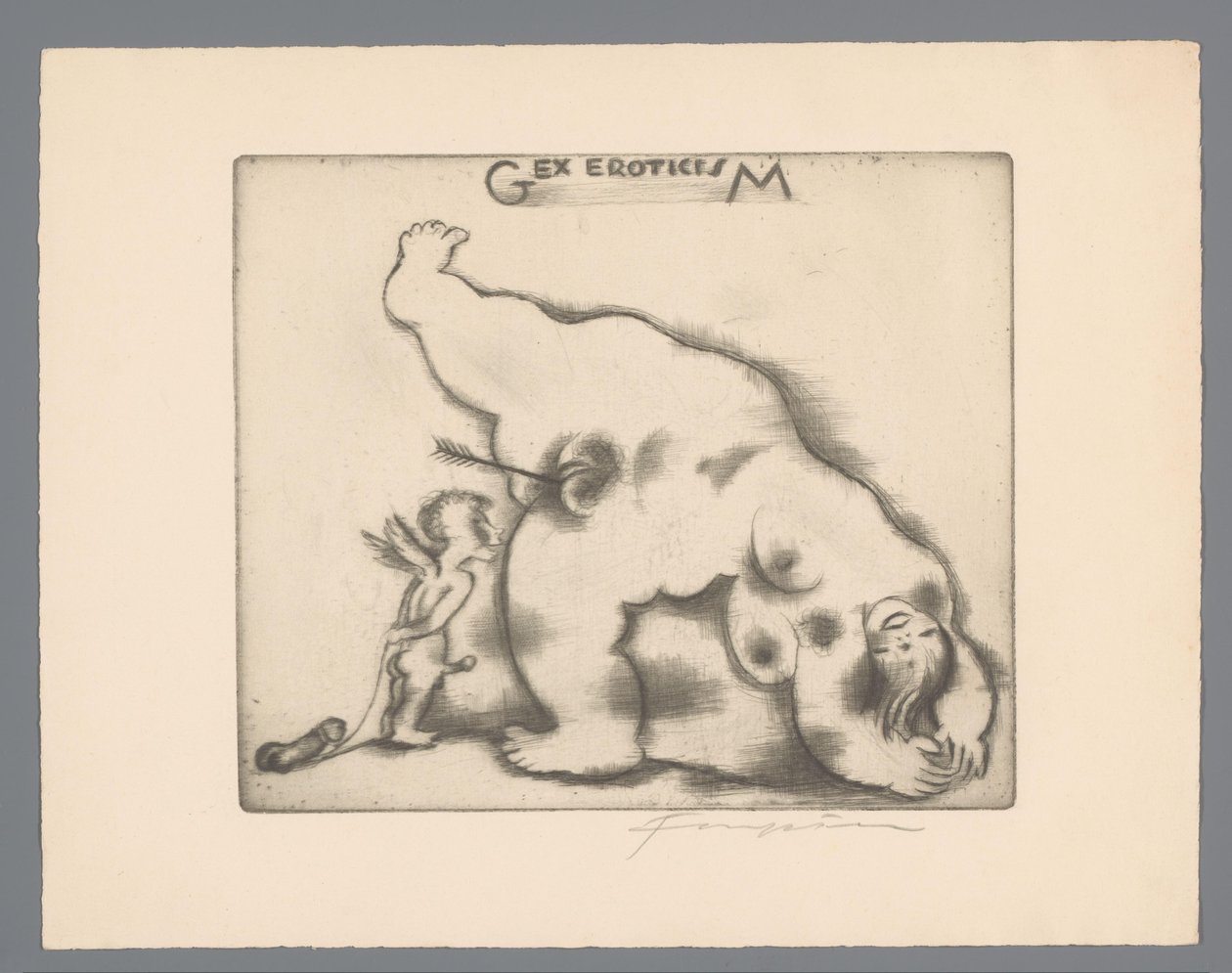Ex libris di Gianni Mantero da Michel Fingesten (signed by artist)