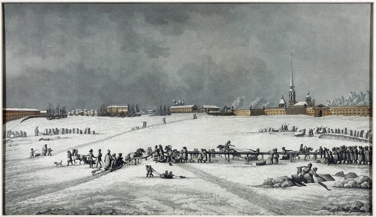 Vista della fortezza Pietro e Paolo da Michel Francois Damam Demartrait