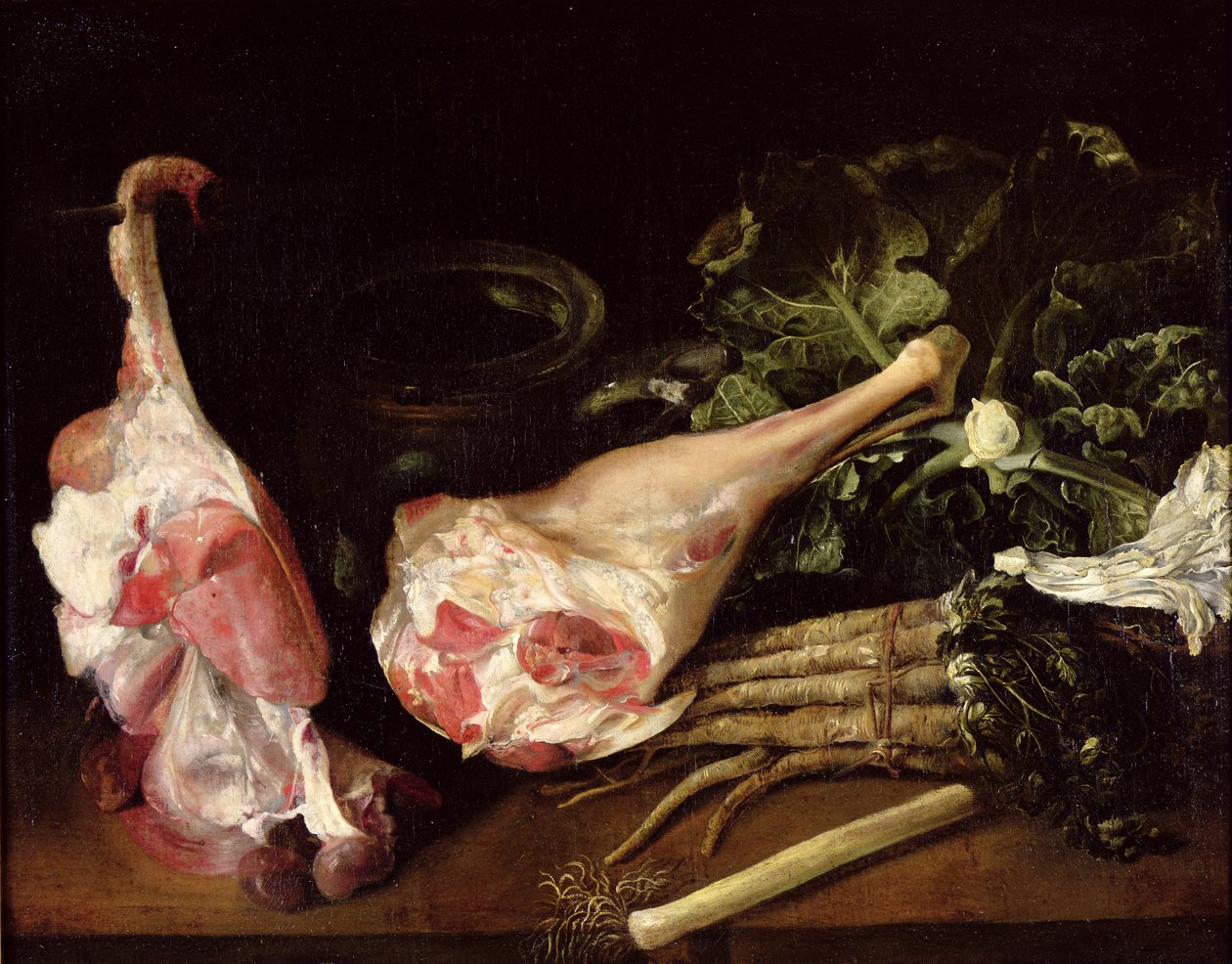 Tavolo da cucina, natura morta da Michel Honore Bounieu