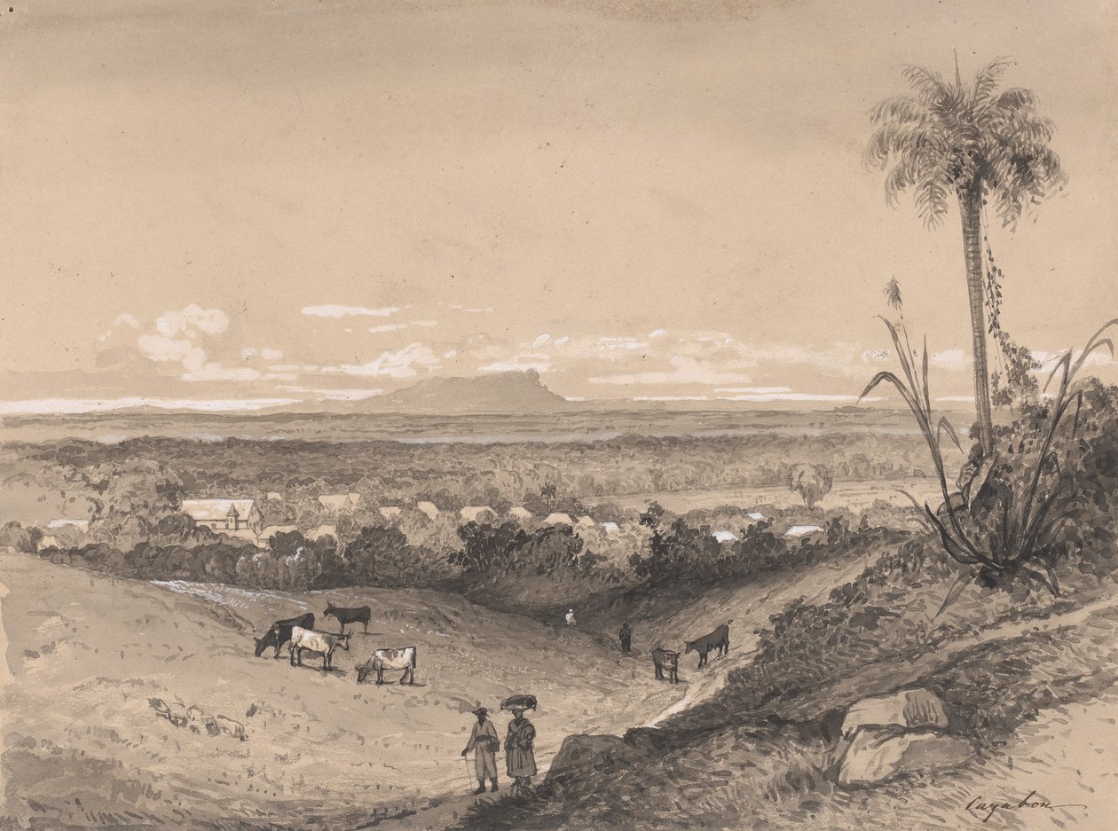Villaggio di Arima e Monte Tamana da Michel Jean Cazabon