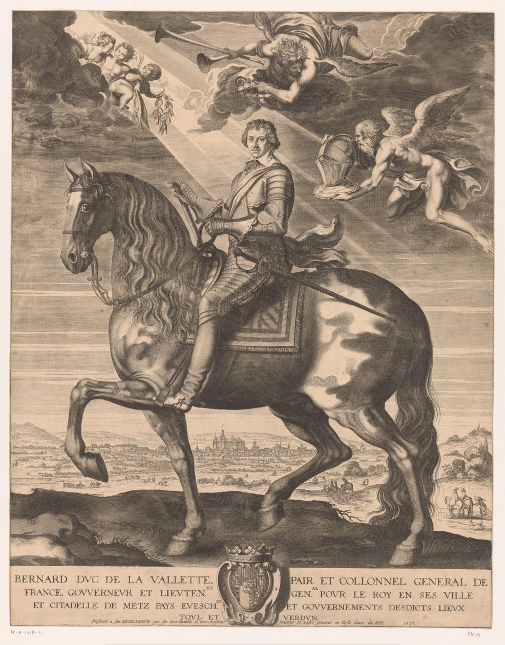 Ritratto equestre di Bernard de Foix de la Valette, duca di Epernon da Michel Lasne