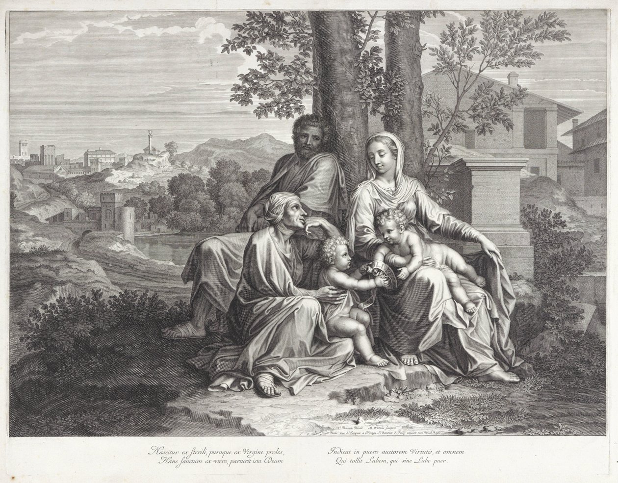 Sacra Famiglia con Elisabetta e Giovanni Battista da Michel Natalis