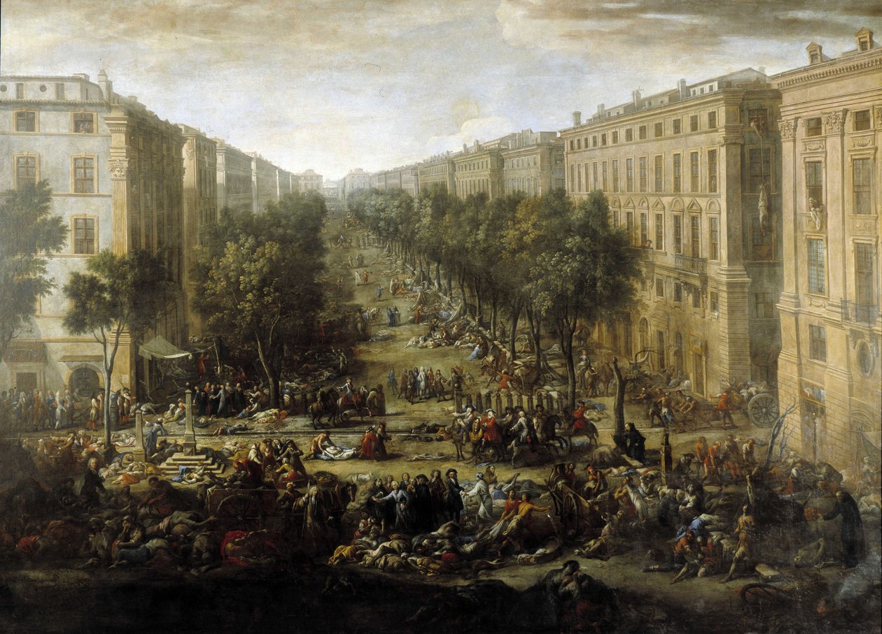 Veduta del Cours (da Marsiglia) durante la peste del 1720 da Michel Serre