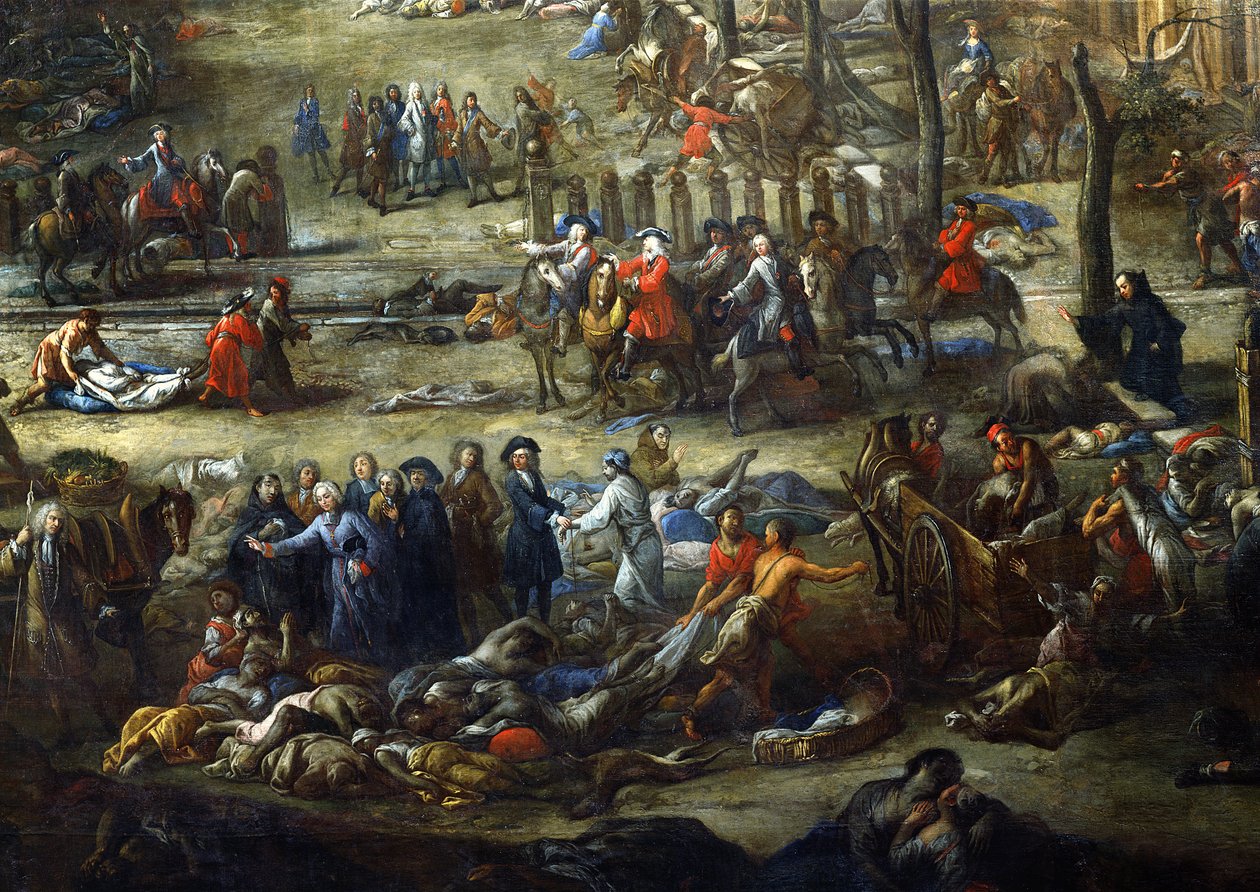 Veduta del Cours Belsunce, Marsiglia, durante la peste del 1720 (dettaglio) da Michel Serre