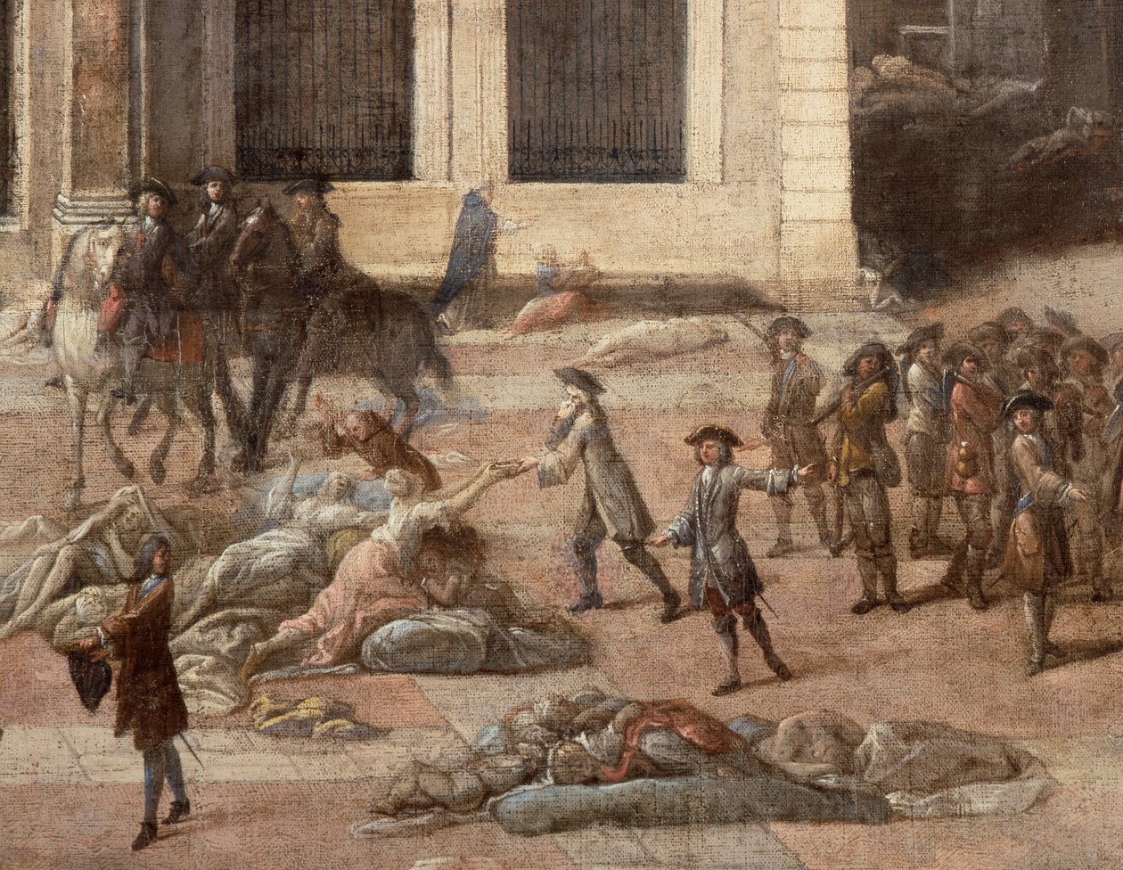 Veduta del Municipio (di Marsiglia) durante la peste del 1720 da Michel Serre