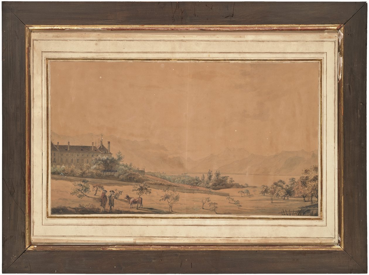 Una delle quattro vedute del castello di Hauteville St-Légier, Vevey, Svizzera da Michel Vincent Brandoin or Brandouin