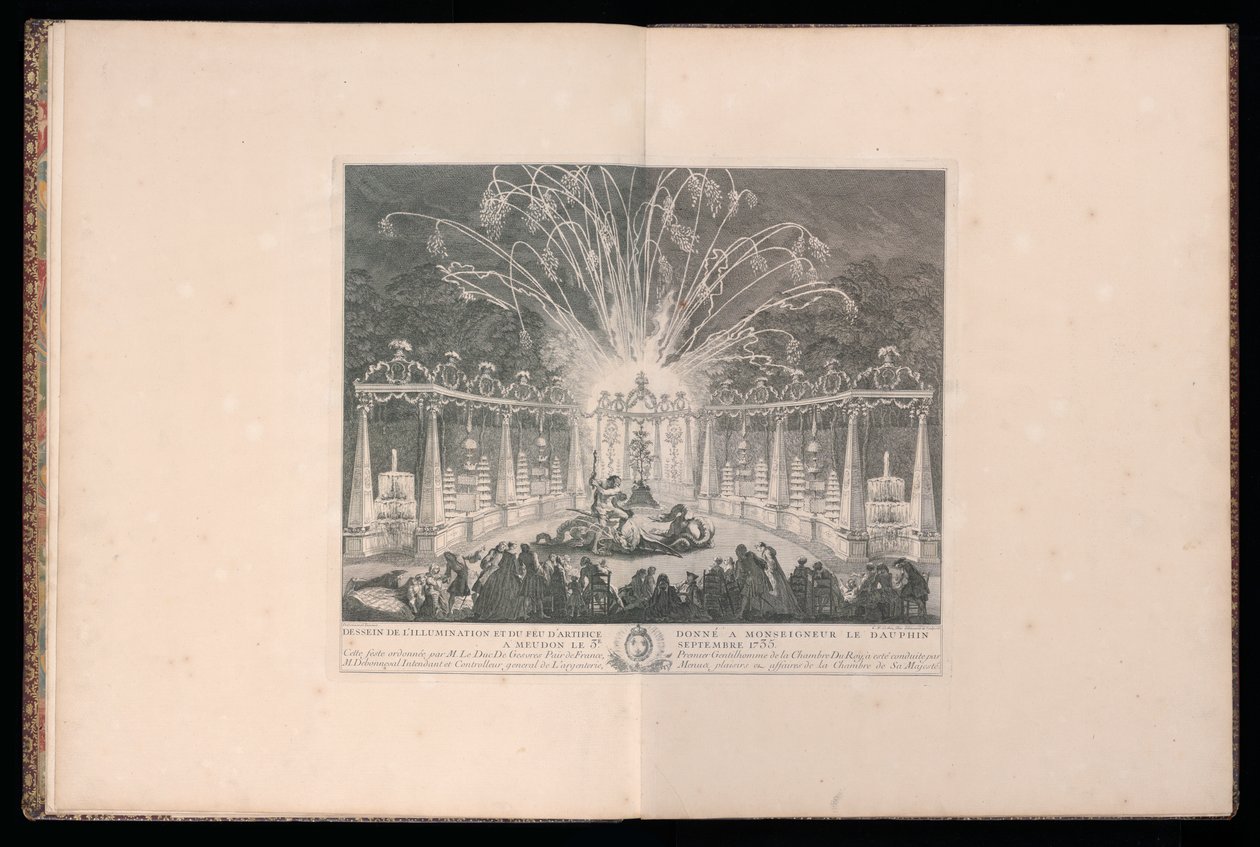 Dessein de l’illumination et du feu d’artifice donné à Monseigneur le Dauphin à Meudon le 3e septembre 1735 da Michel de Bonneval
