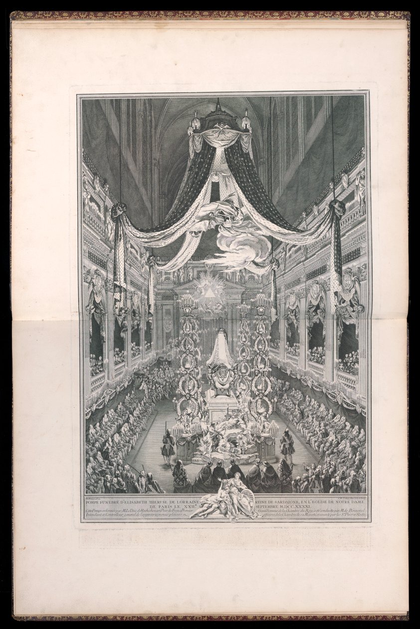 Pompe funebri di Elisabetta Teresa di Lorena, Regina di Sardegna, nella Chiesa di Notre Dame di Parigi il 22 settembre 1741 da Michel de Bonneval