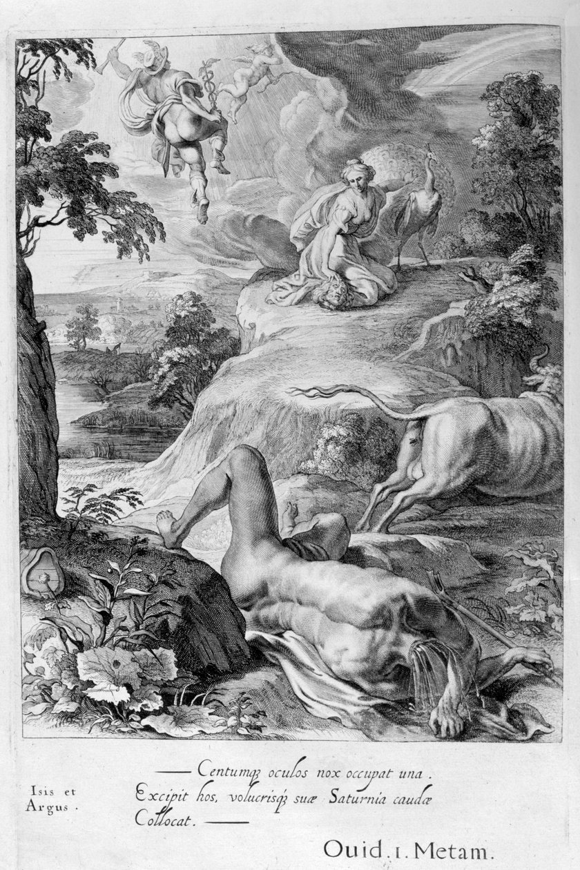Io trasformata in mucca: Mercurio taglia la testa di Argo, 1655 da Michel de Marolles