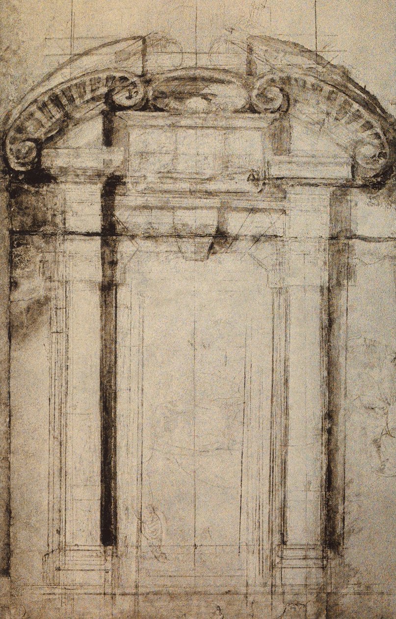 Studio architettonico per un portale da Michelangelo Buonarroti