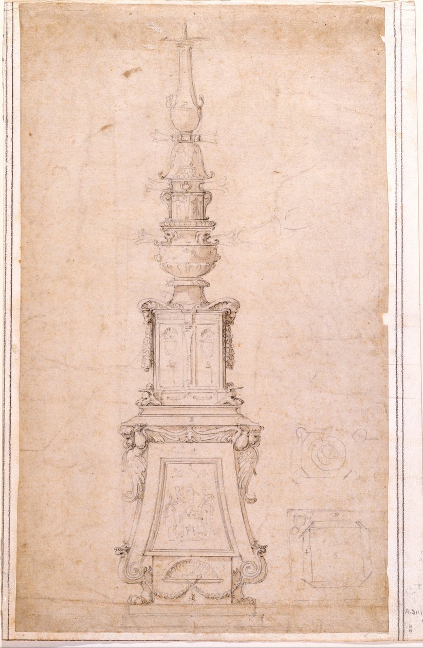 Progetto per un candelabro da Michelangelo Buonarroti