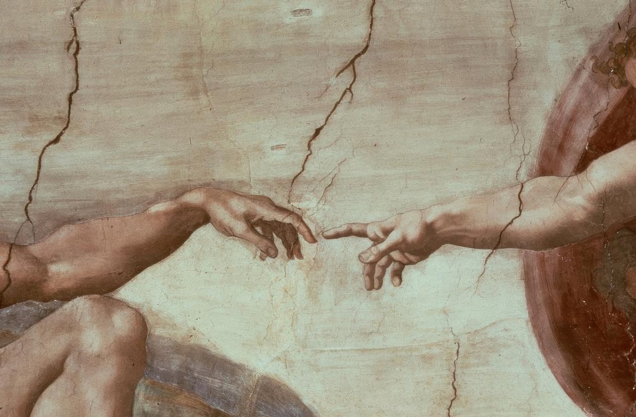 La creazione di Adamo da Michelangelo Buonarroti