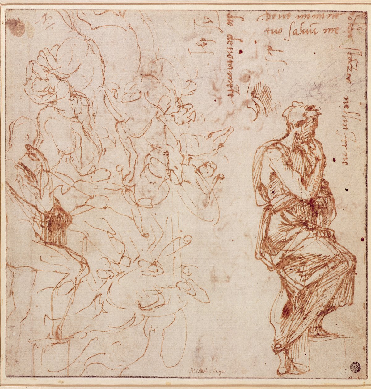 Studi di figura per una donna da Michelangelo Buonarroti