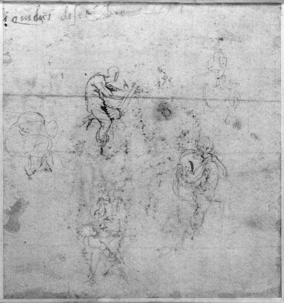 Studi di figure per le lunette del soffitto della Cappella Sistina da Michelangelo Buonarroti
